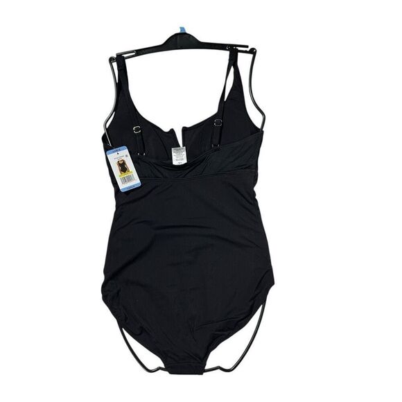 Anne Cole Women’s  Square Neck One Piece Swimsuit Large Color Black - Picture 10 of 10